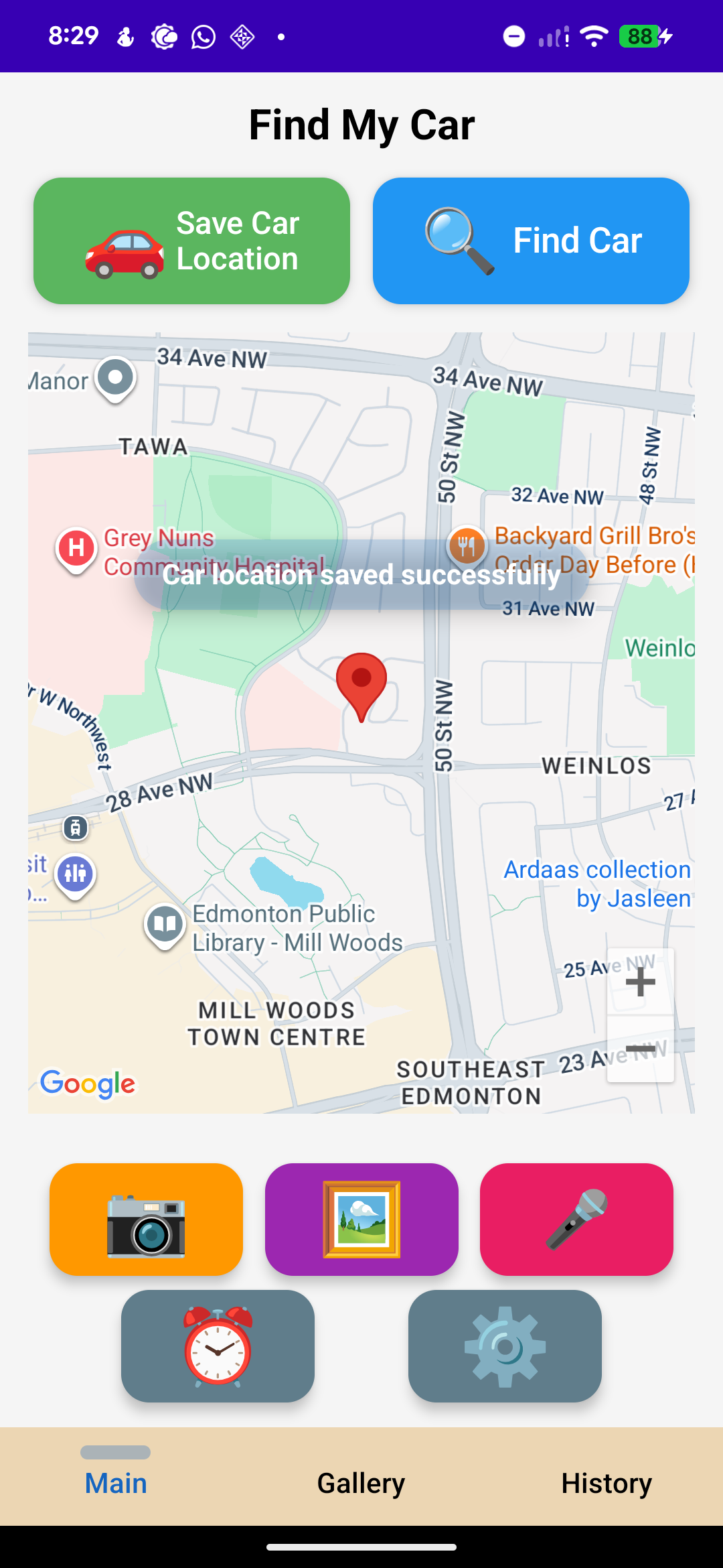 Save parking location with camera